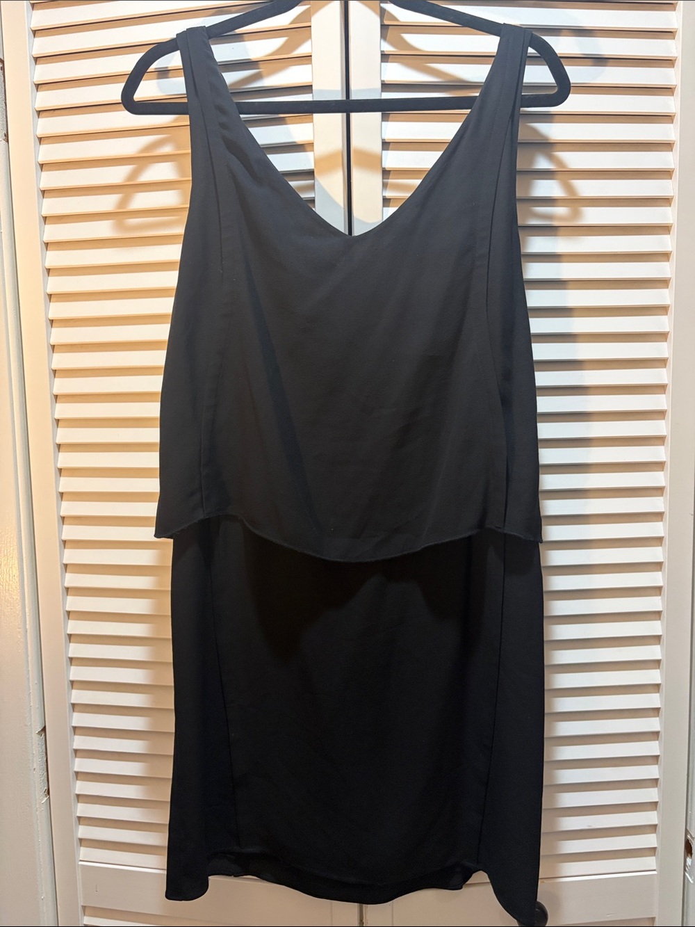Babaton Black Layered V-Neck Midi Dress